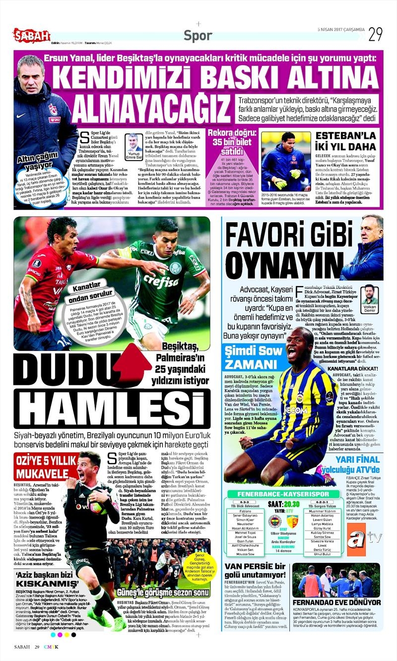 5 Nisan 2017 | İşte gazetelerin Beşiktaş manşetleri - Görsel 9