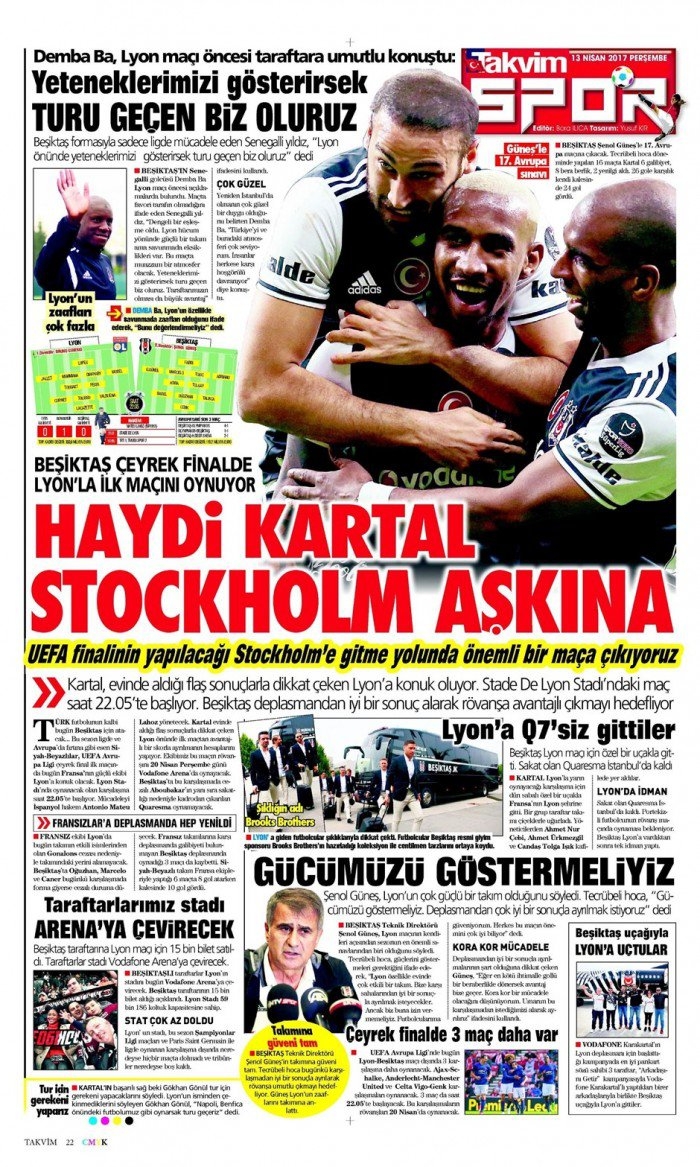 13 Nisan 2017 | İşte gazetelerin Beşiktaş manşetleri - Görsel 5