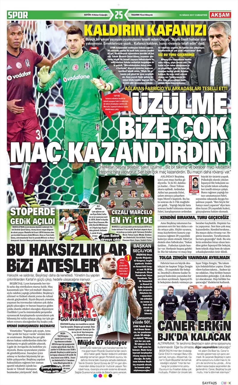 15 Nisan 2017 | İşte gazetelerin Beşiktaş manşetleri - Görsel 1