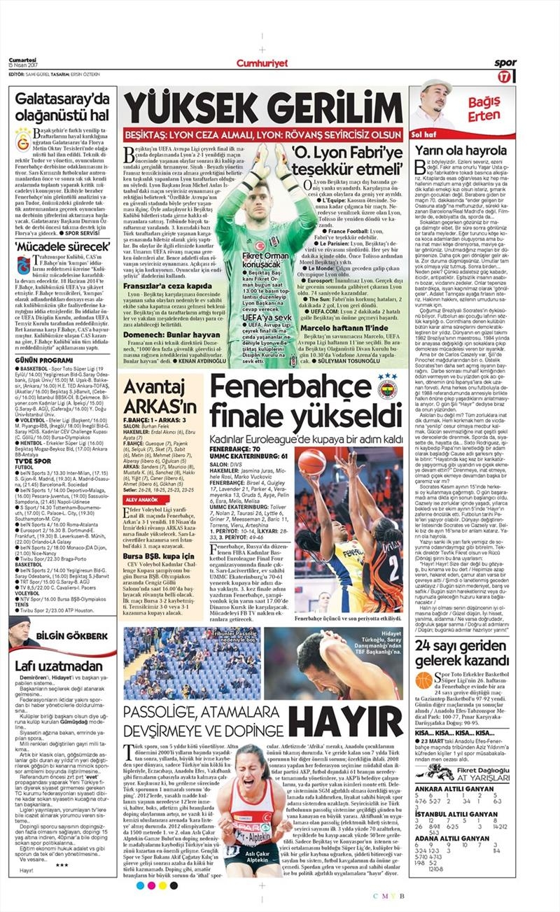 15 Nisan 2017 | İşte gazetelerin Beşiktaş manşetleri - Görsel 9