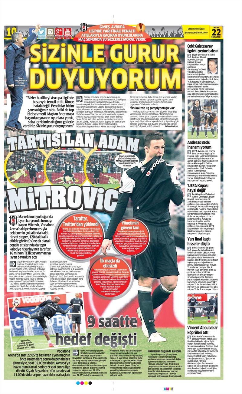 22 Nisan 2017 | İşte gazetelerin Beşiktaş manşetleri - Görsel 10