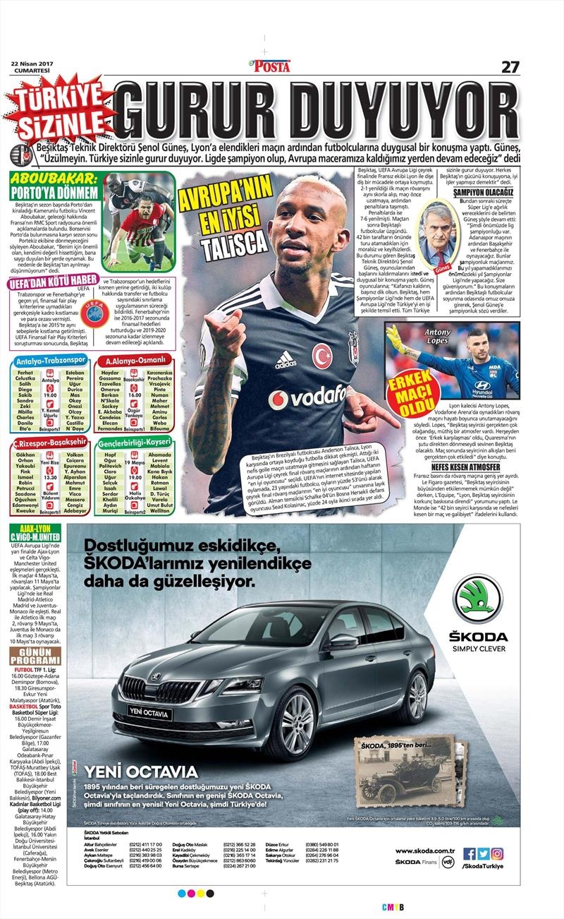 22 Nisan 2017 | İşte gazetelerin Beşiktaş manşetleri - Görsel 4