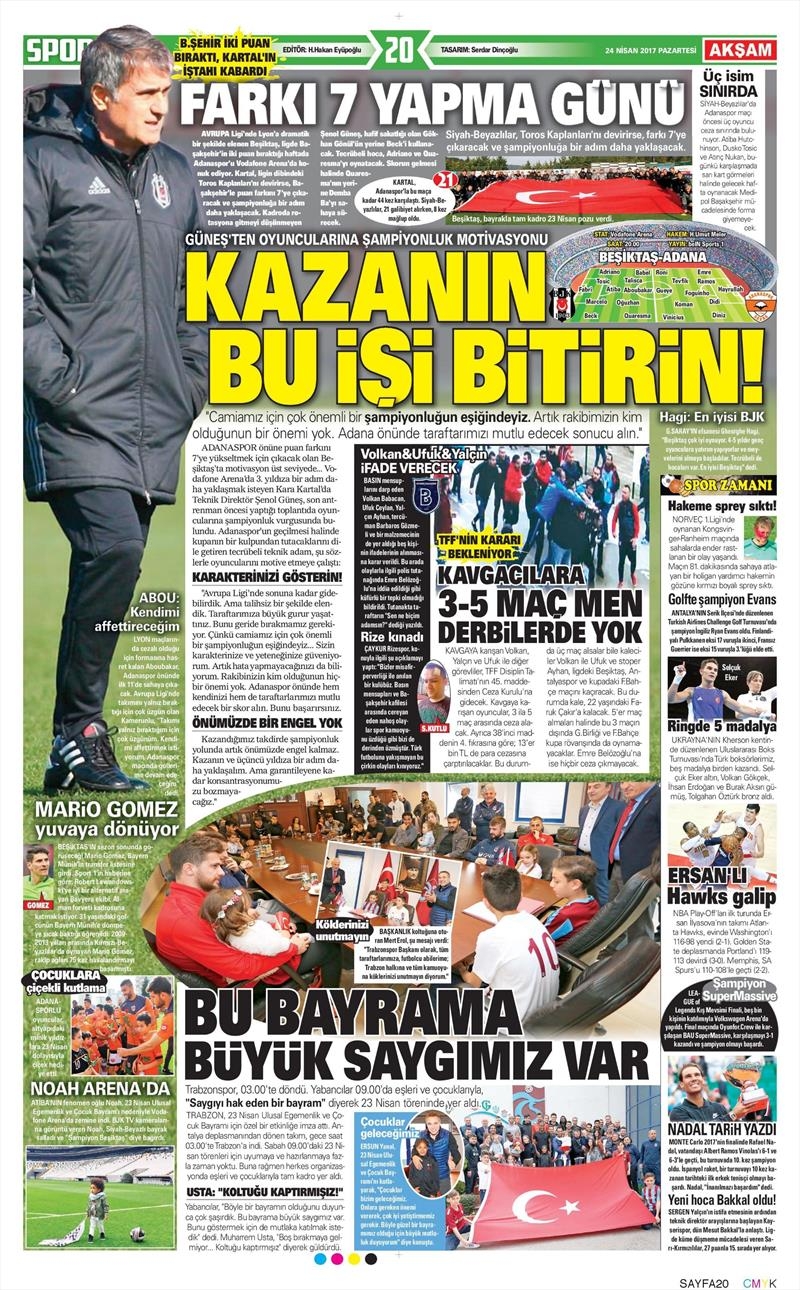 24 Nisan 2017 | İşte gazetelerin Beşiktaş manşetleri - Görsel 8