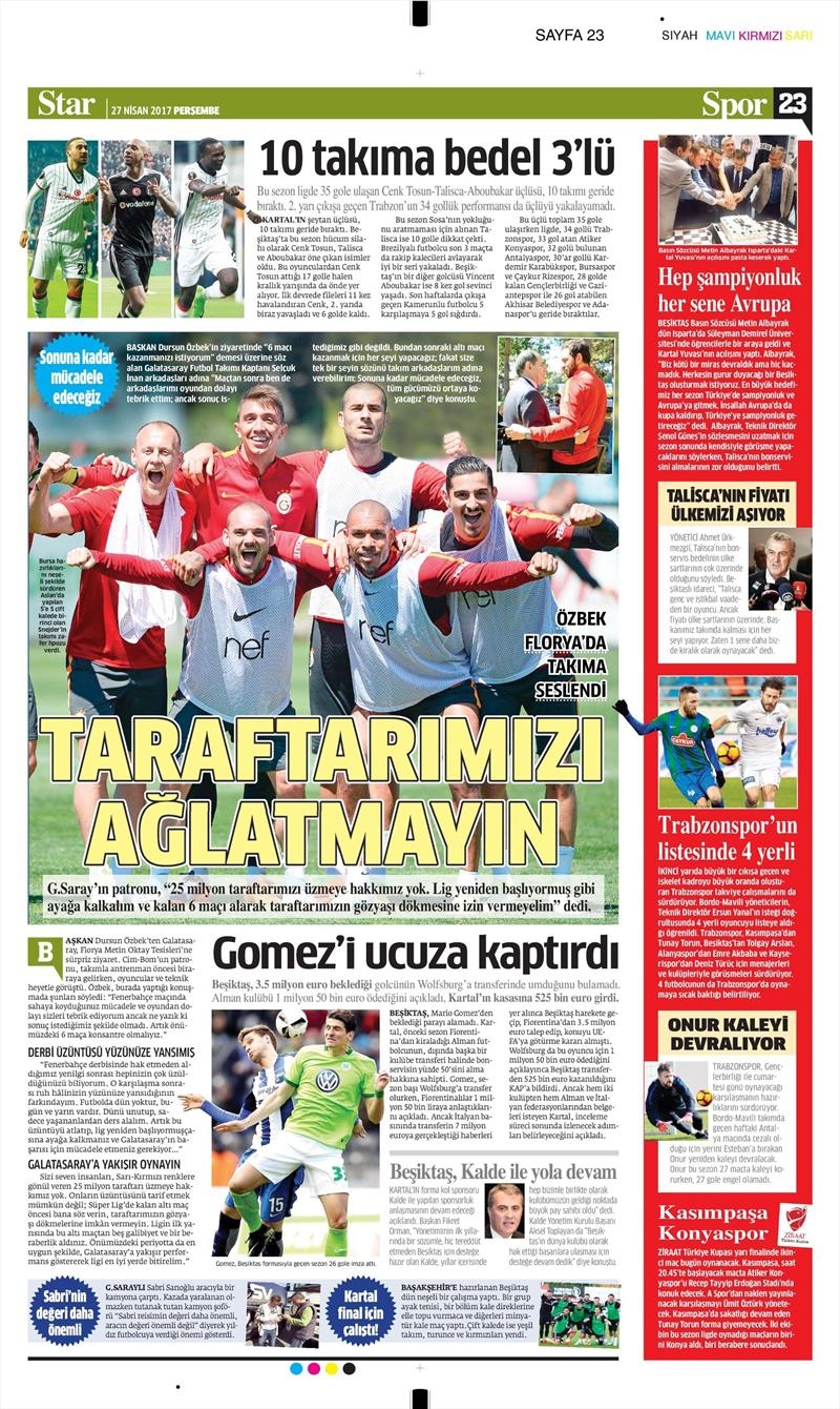 27 Nisan 2017 | İşte gazetelerin Beşiktaş manşetleri - Görsel 3