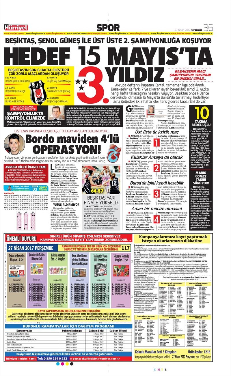 27 Nisan 2017 | İşte gazetelerin Beşiktaş manşetleri - Görsel 6