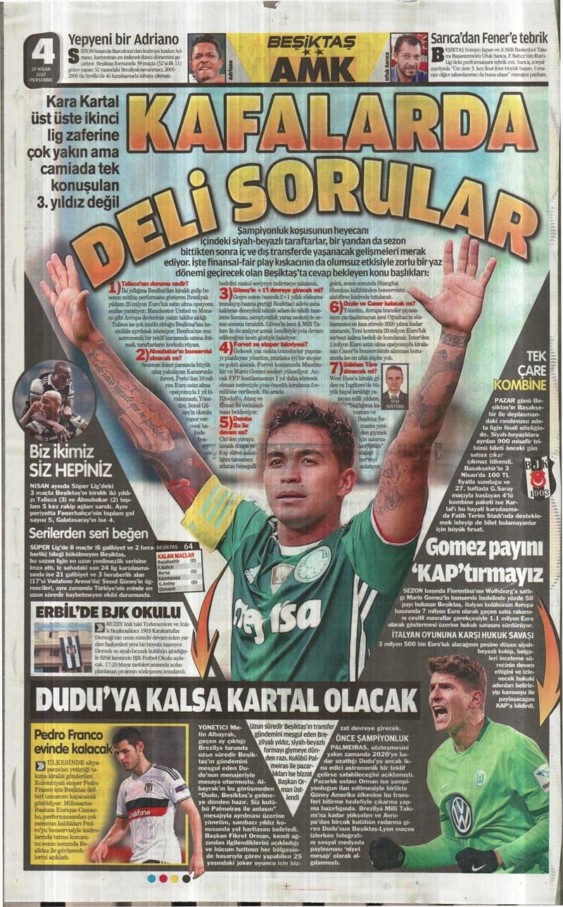 27 Nisan 2017 | İşte gazetelerin Beşiktaş manşetleri - Görsel 7