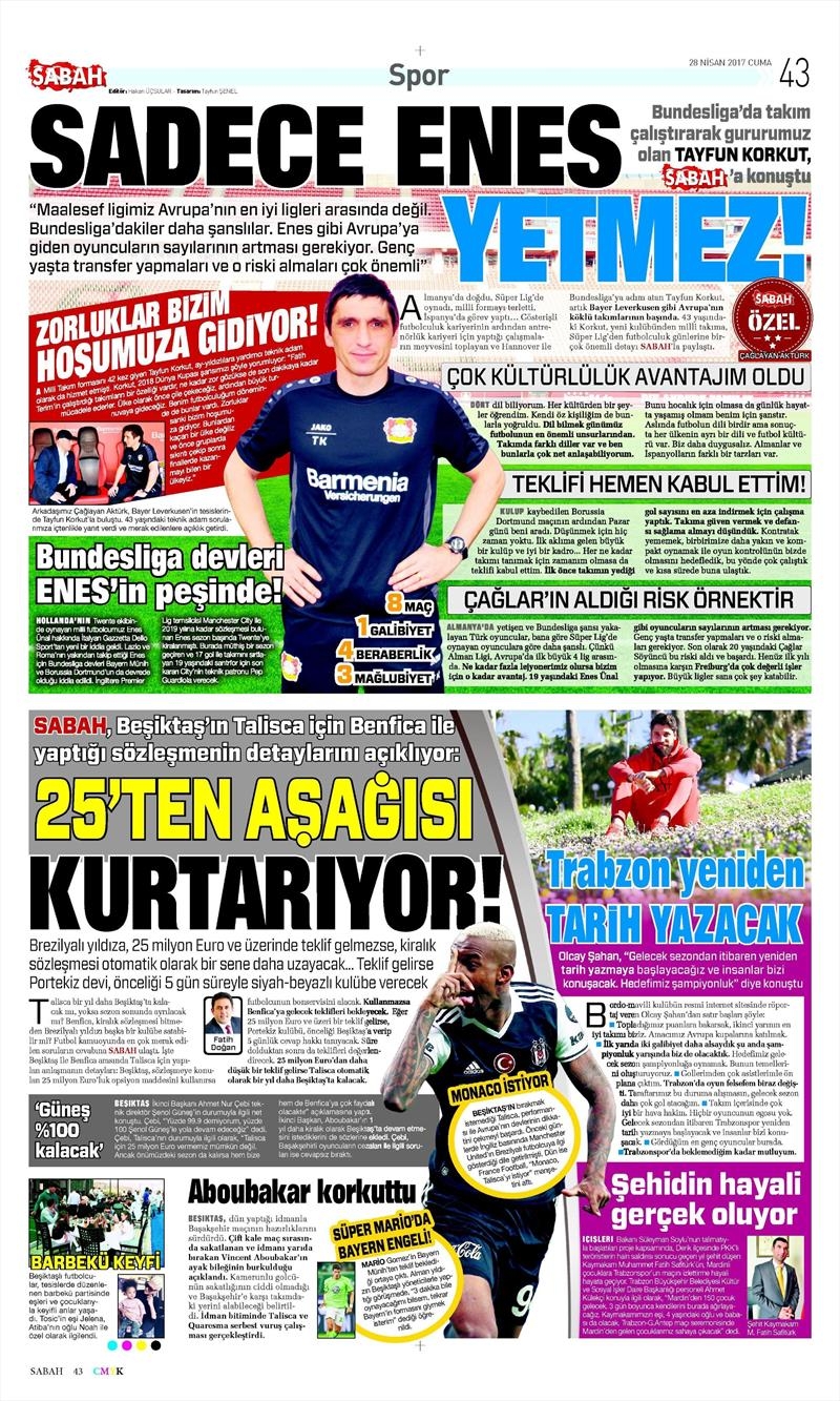 28 Nisan 2017 | İşte gazetelerin Beşiktaş manşetleri - Görsel 3