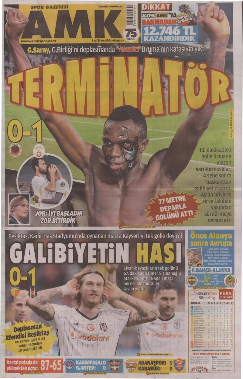 16 Ekim 2016 | Gazetelerin Beşiktaş Manşetleri - Görsel 1