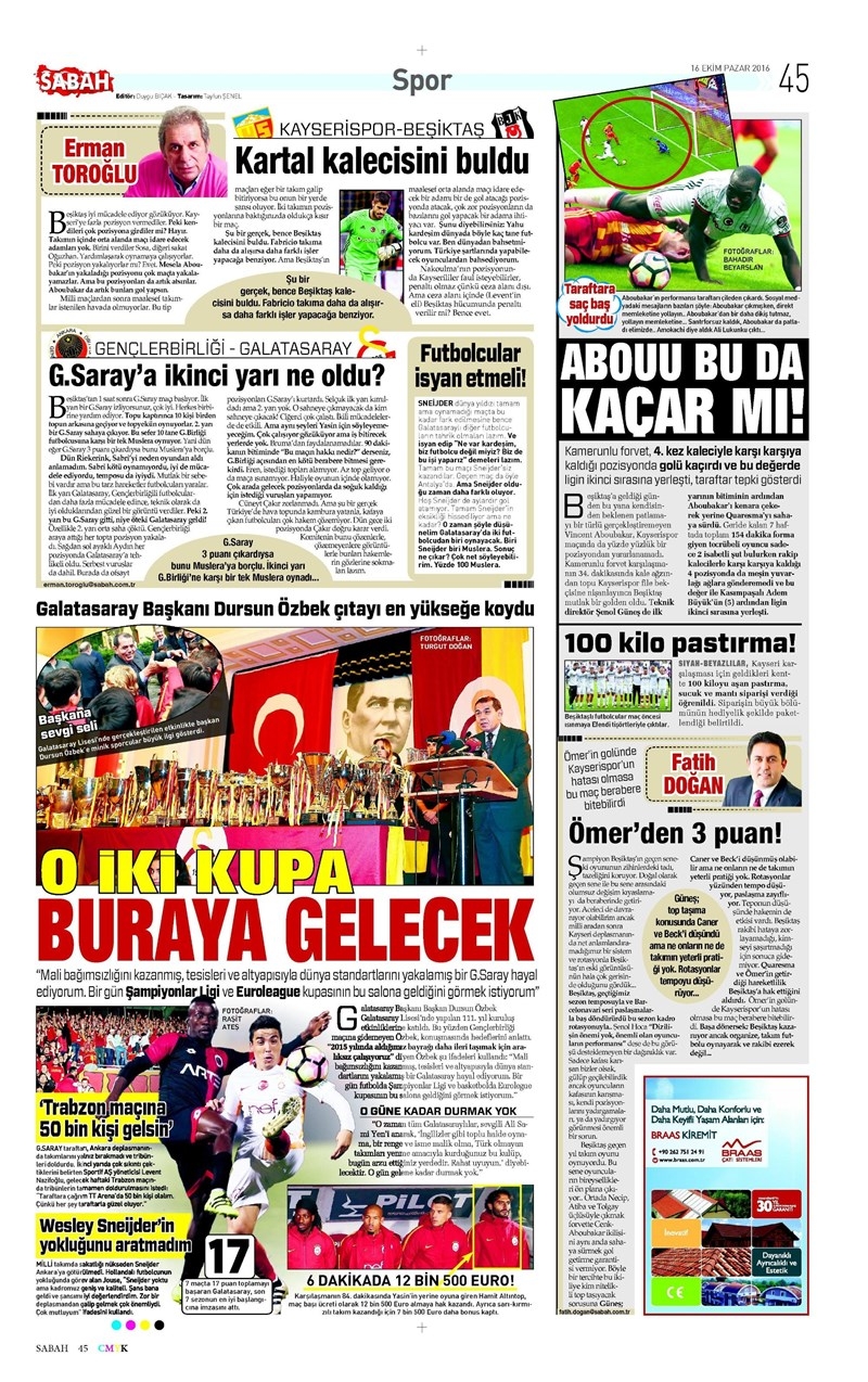 16 Ekim 2016 | Gazetelerin Beşiktaş Manşetleri - Görsel 7