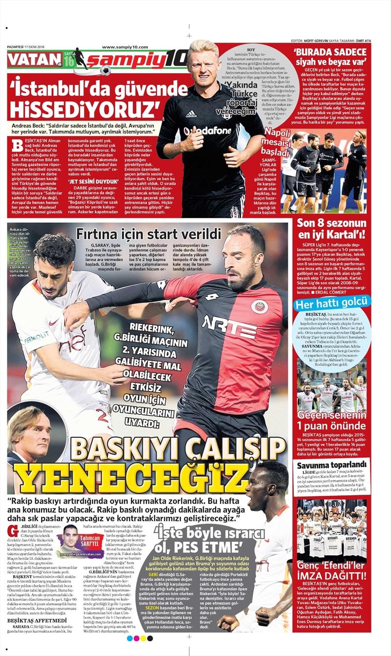 17 Ekim 2016 | Gazetelerin Beşiktaş manşetleri - Görsel 13