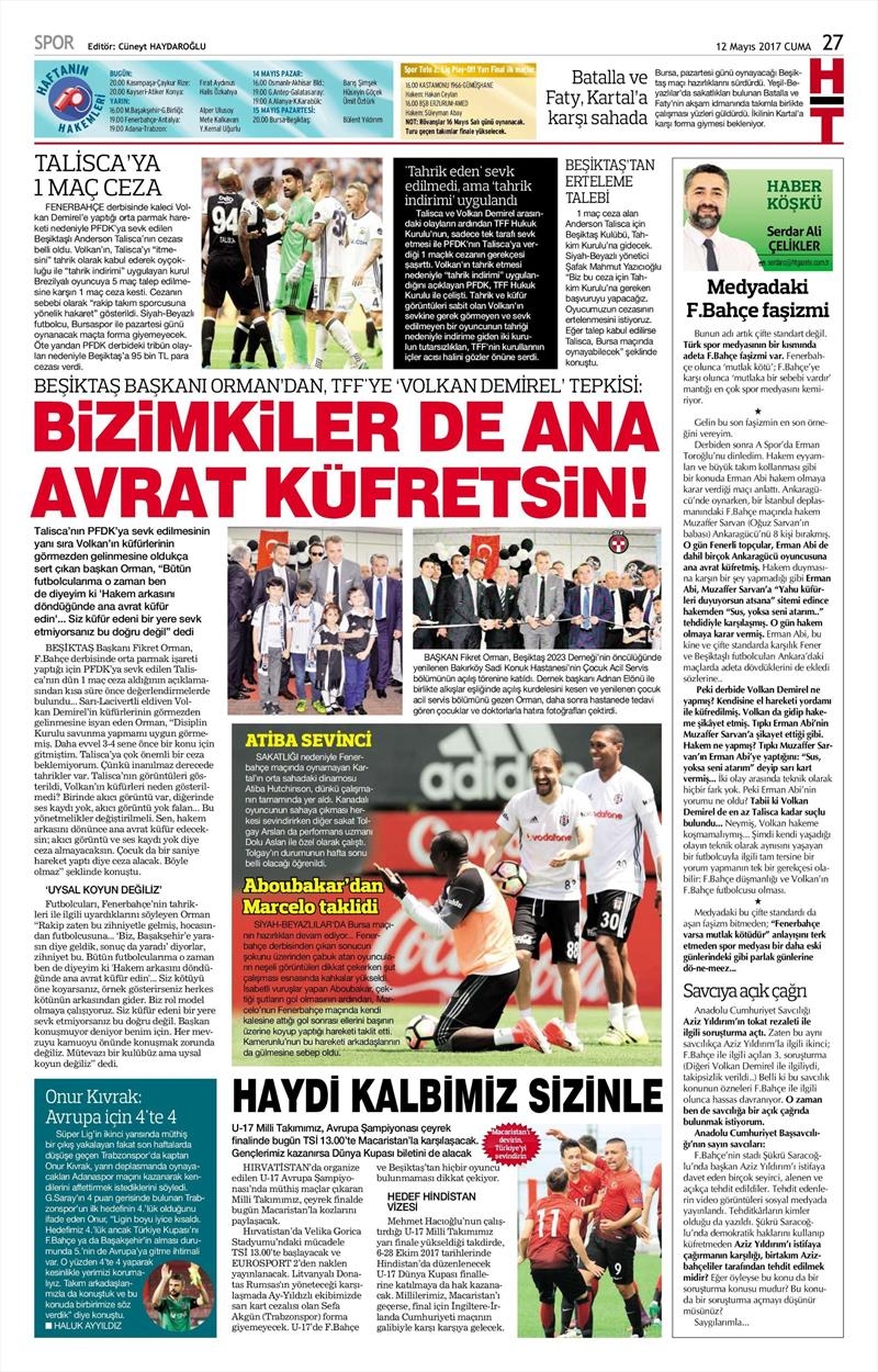 12 Mayıs 2017 | İşte gazetelerin Beşiktaş manşetleri - Görsel 6