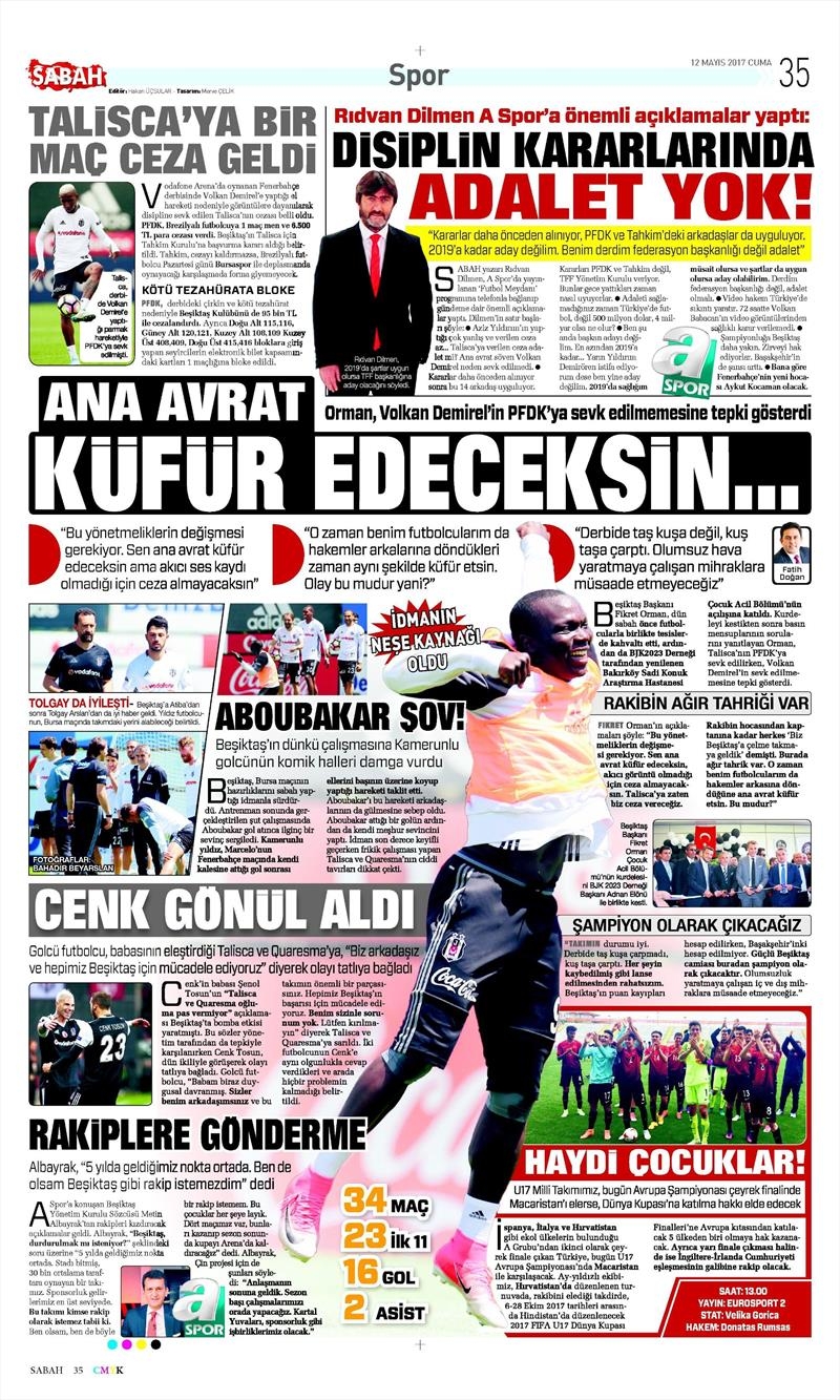 12 Mayıs 2017 | İşte gazetelerin Beşiktaş manşetleri - Görsel 8