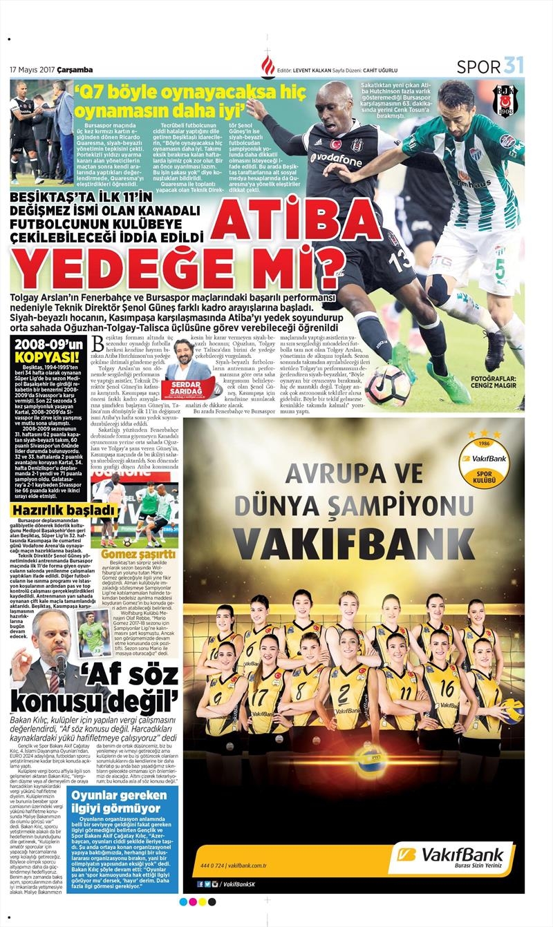 17 Mayıs 2017 | İşte gazetelerin Beşiktaş manşetleri - Görsel 5