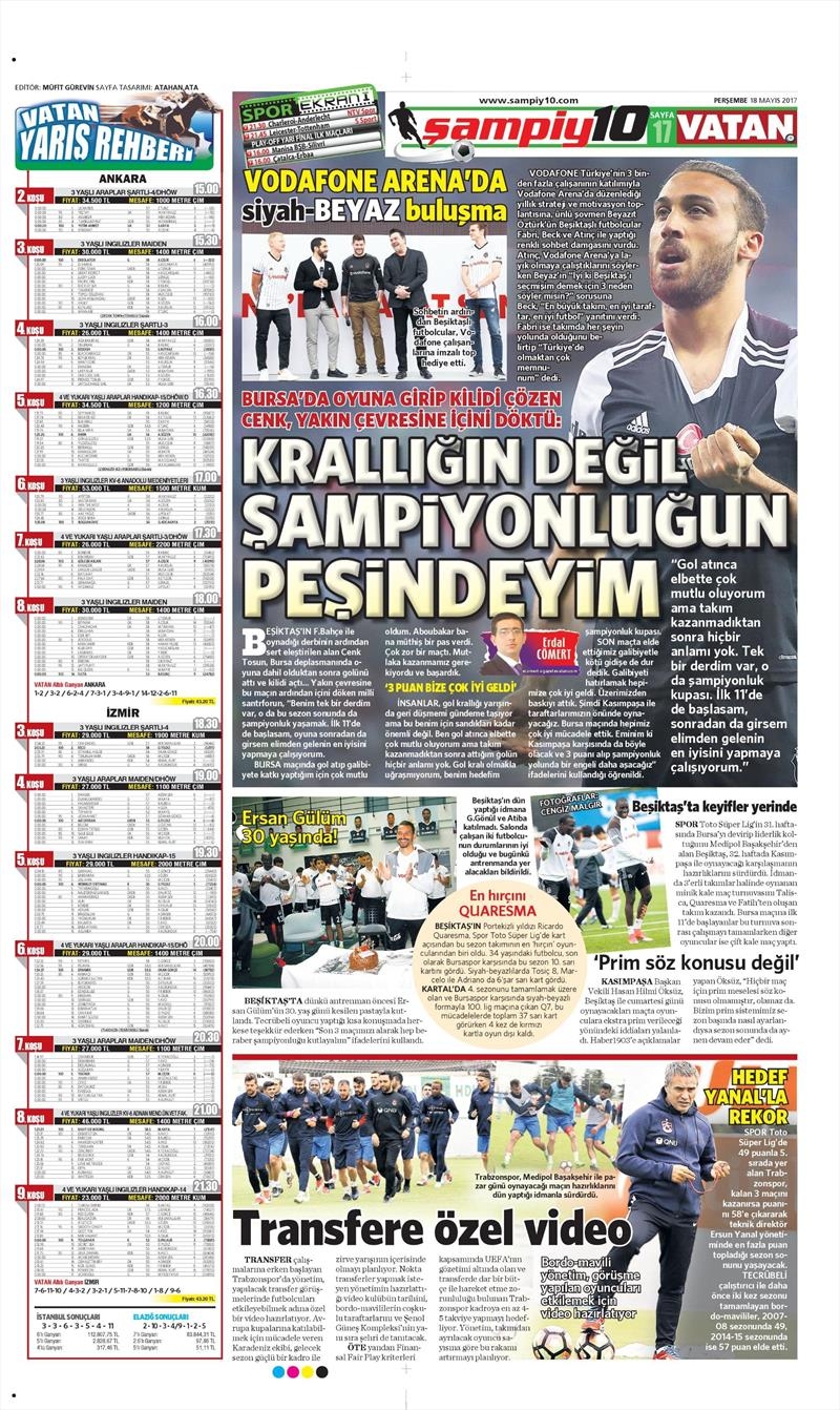 18 Mayıs 2017 | İşte gazetelerin Beşiktaş manşetleri - Görsel 10
