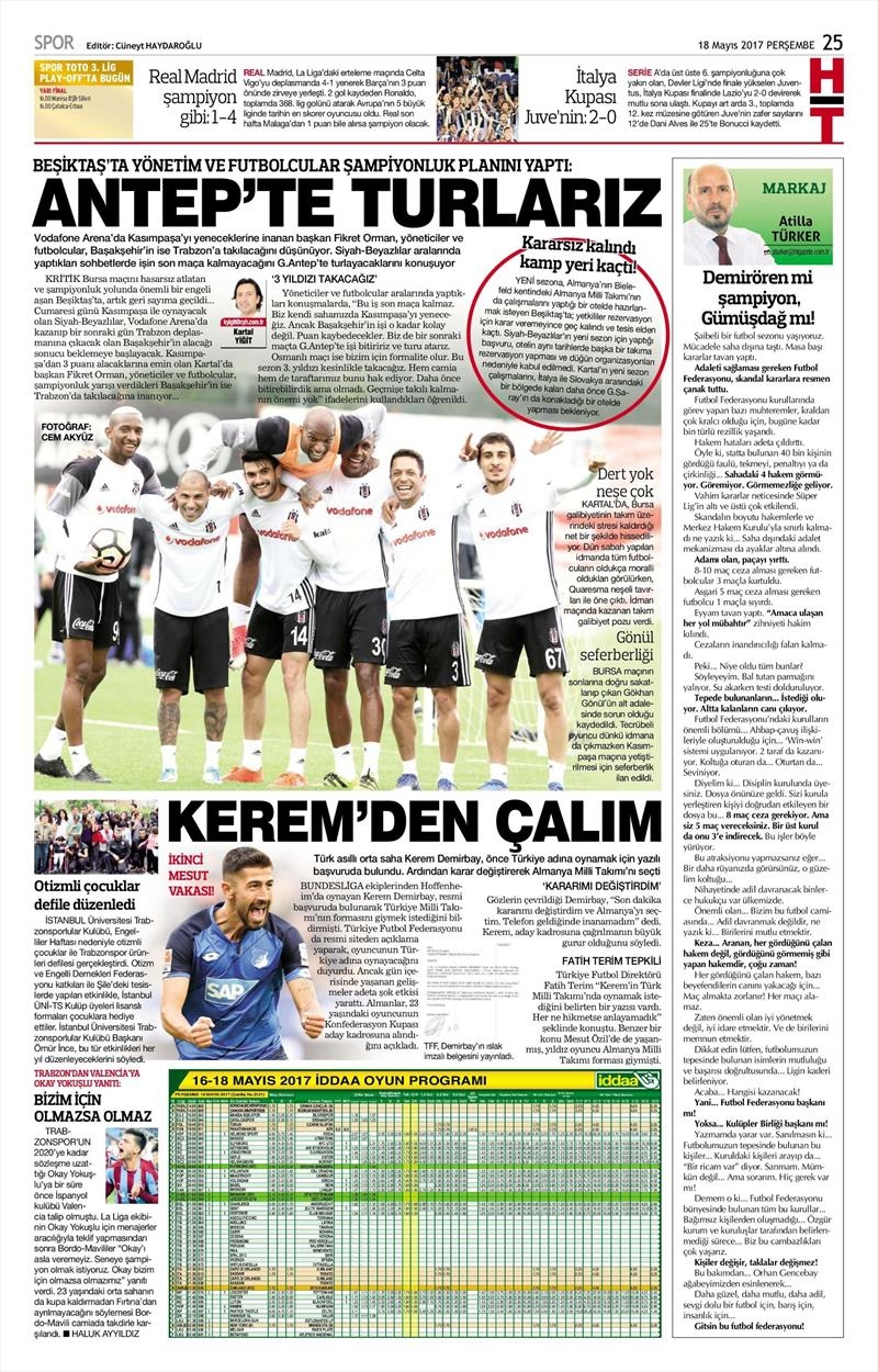 18 Mayıs 2017 | İşte gazetelerin Beşiktaş manşetleri - Görsel 8