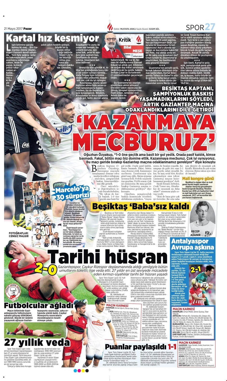 21 Mayıs 2017 | İşte gazetelerin Beşiktaş manşetleri - Görsel 2