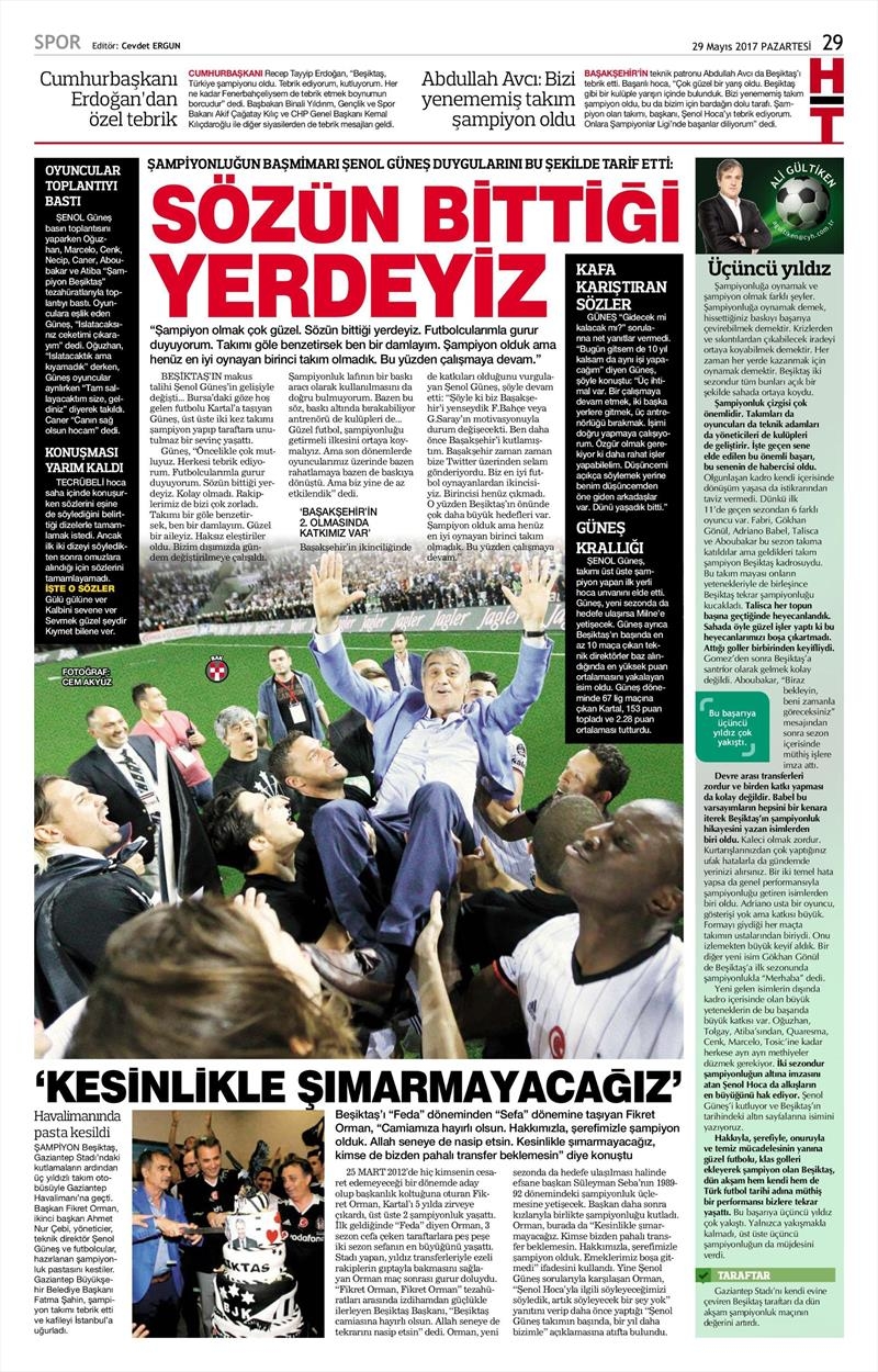29 Mayıs 2017 | ŞAMPİYONLUK MANŞETLERİ - Görsel 21