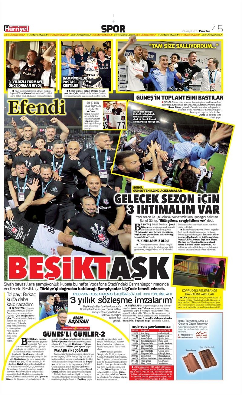 29 Mayıs 2017 | ŞAMPİYONLUK MANŞETLERİ - Görsel 24