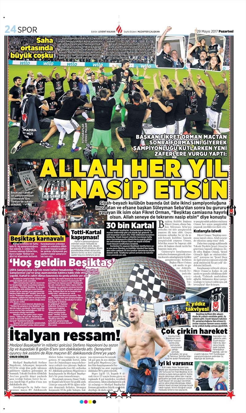 29 Mayıs 2017 | ŞAMPİYONLUK MANŞETLERİ - Görsel 25