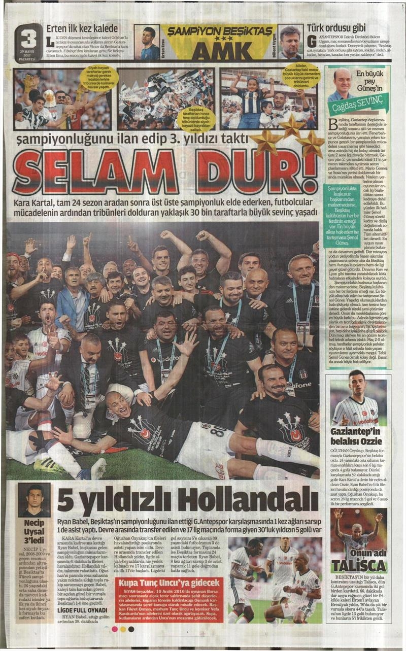 29 Mayıs 2017 | ŞAMPİYONLUK MANŞETLERİ - Görsel 3