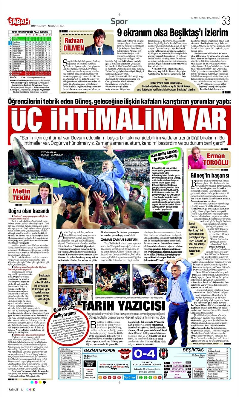29 Mayıs 2017 | ŞAMPİYONLUK MANŞETLERİ - Görsel 32