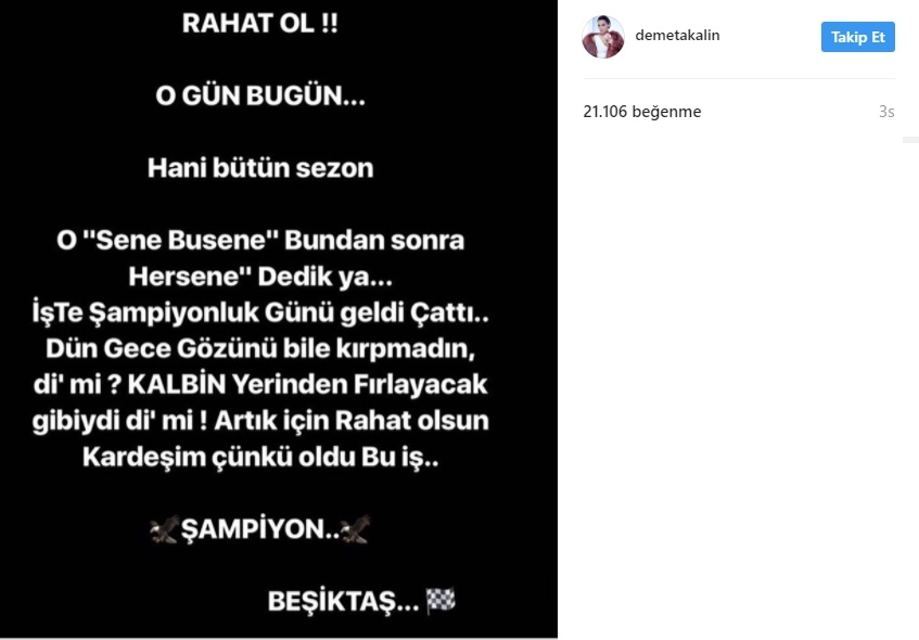 Beşiktaşlı ünlülerden kutlama mesajları - Görsel 5