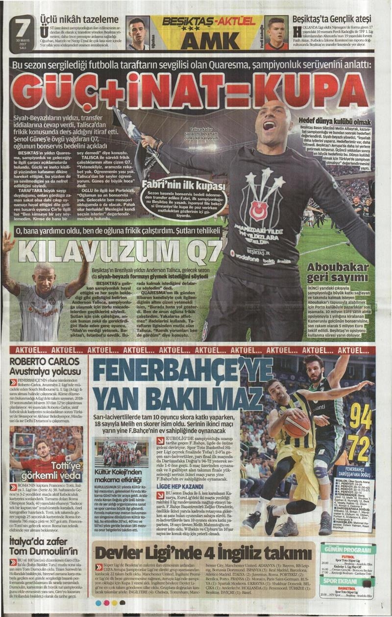 30 Mayıs 2017 | İşte gazetelerin Beşiktaş manşetleri - Görsel 12