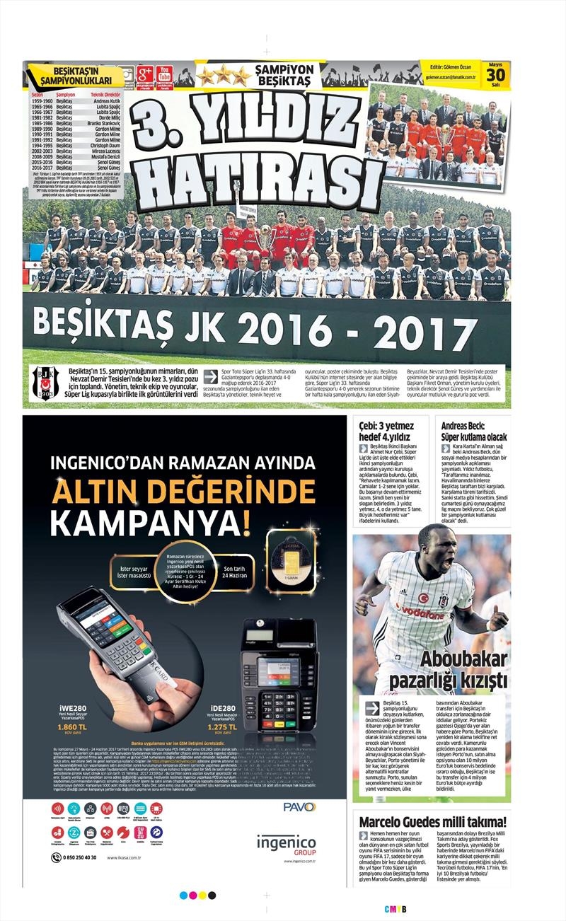 30 Mayıs 2017 | İşte gazetelerin Beşiktaş manşetleri - Görsel 17