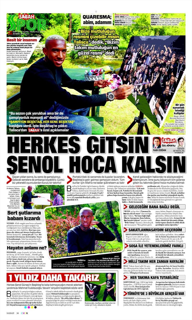 30 Mayıs 2017 | İşte gazetelerin Beşiktaş manşetleri - Görsel 32