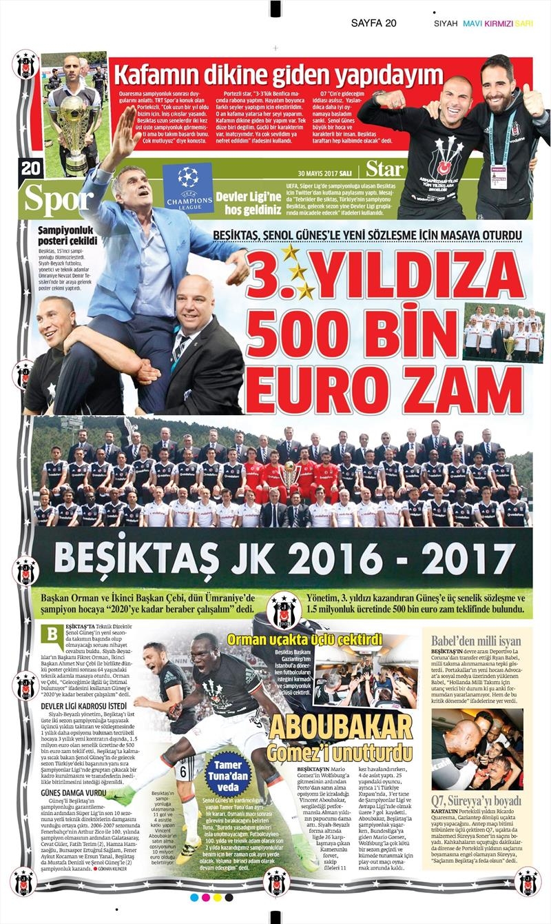30 Mayıs 2017 | İşte gazetelerin Beşiktaş manşetleri - Görsel 8