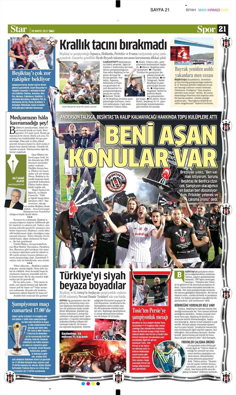 30 Mayıs 2017 | İşte gazetelerin Beşiktaş manşetleri - Görsel 9