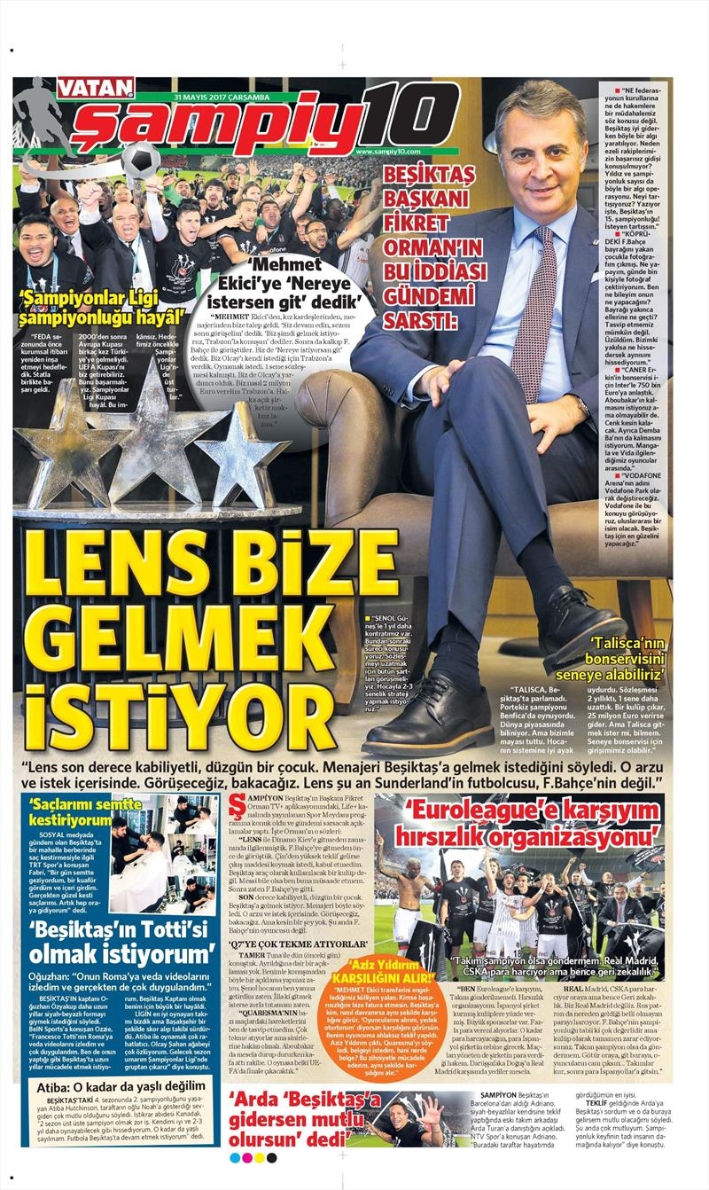 31 Mayıs 2017 | İşte gazetelerin Beşiktaş manşetleri - Görsel 14