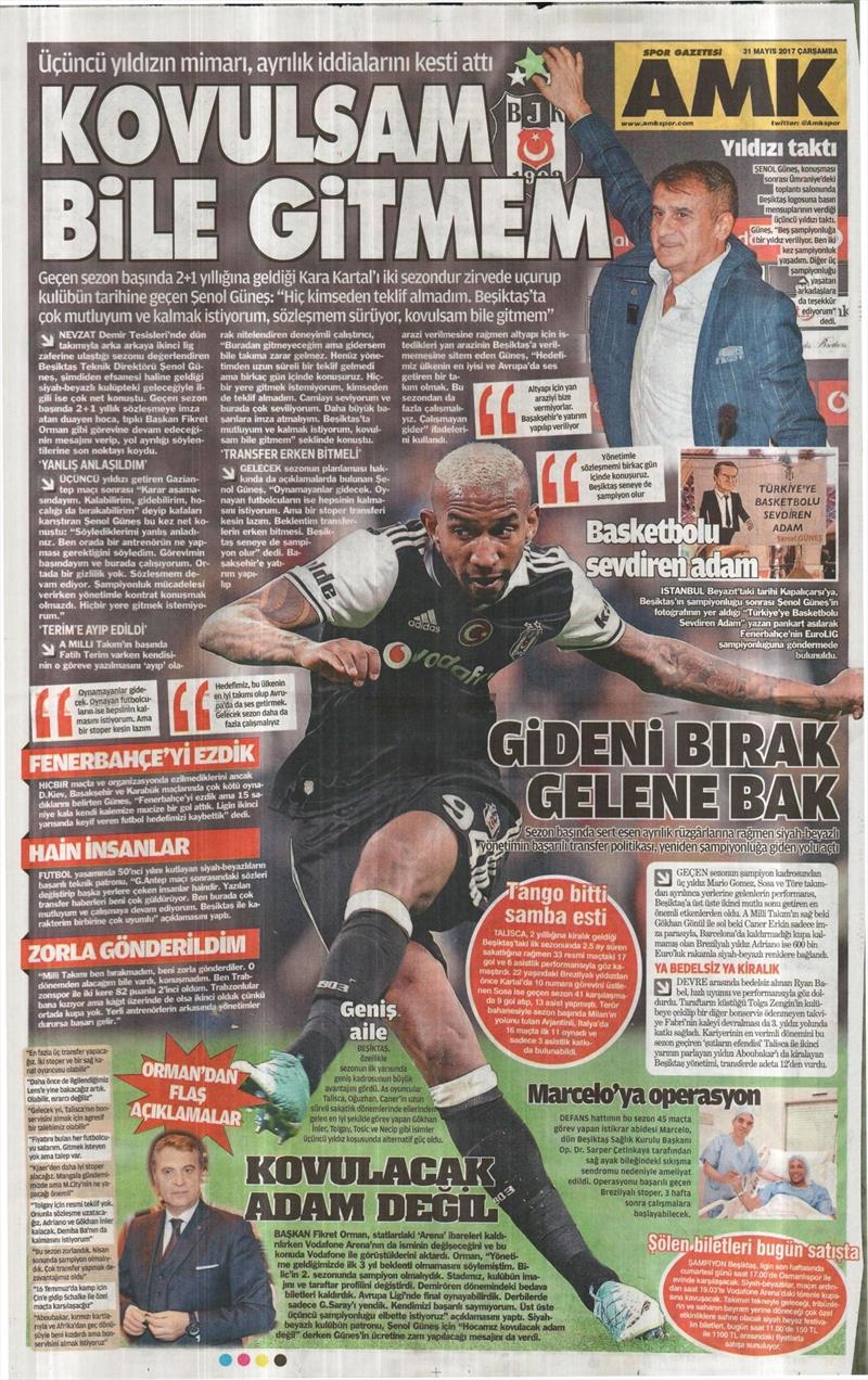 31 Mayıs 2017 | İşte gazetelerin Beşiktaş manşetleri - Görsel 15