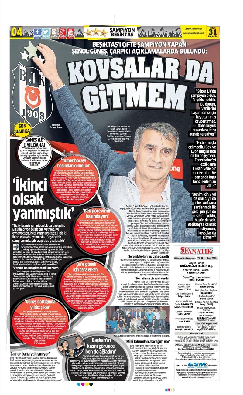31 Mayıs 2017 | İşte gazetelerin Beşiktaş manşetleri - Görsel 16