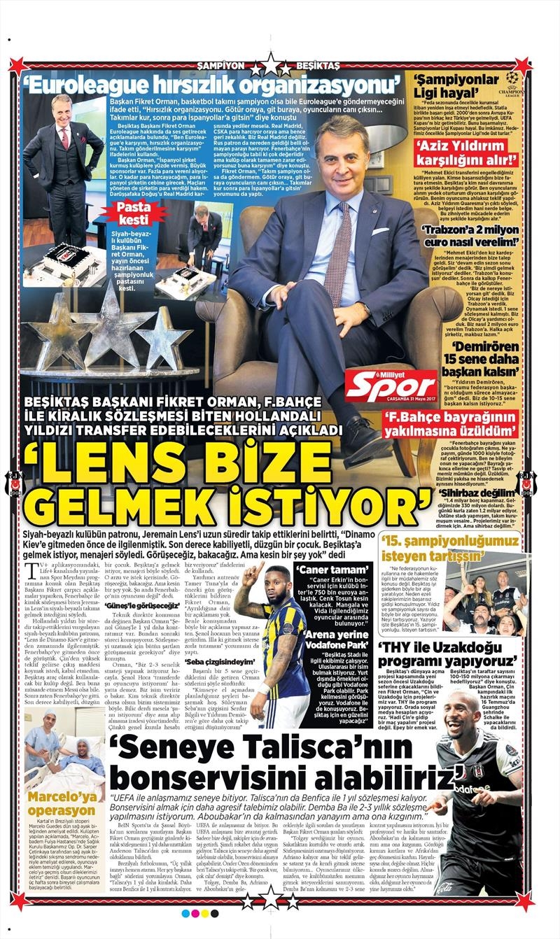 31 Mayıs 2017 | İşte gazetelerin Beşiktaş manşetleri - Görsel 19