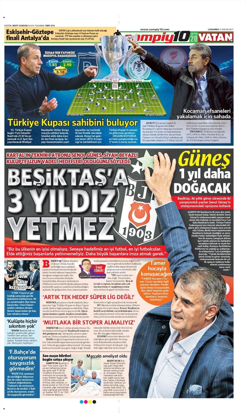 31 Mayıs 2017 | İşte gazetelerin Beşiktaş manşetleri - Görsel 2