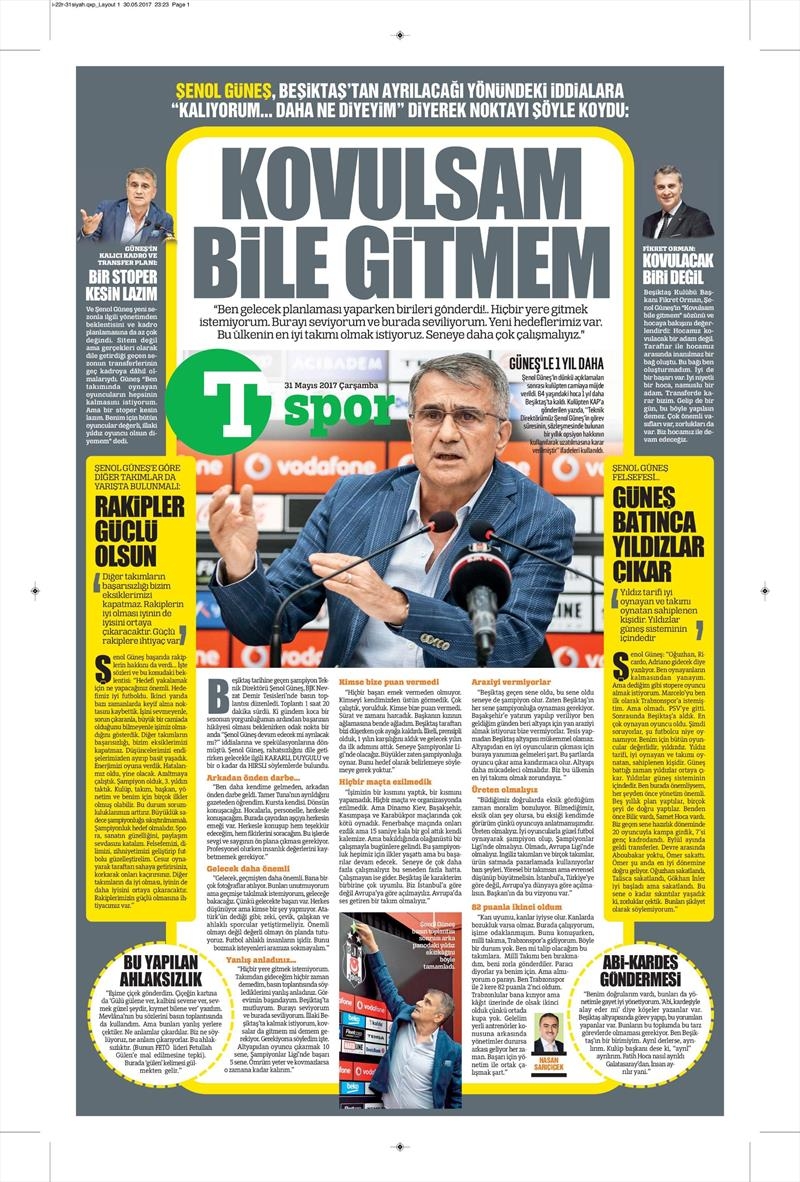 31 Mayıs 2017 | İşte gazetelerin Beşiktaş manşetleri - Görsel 22