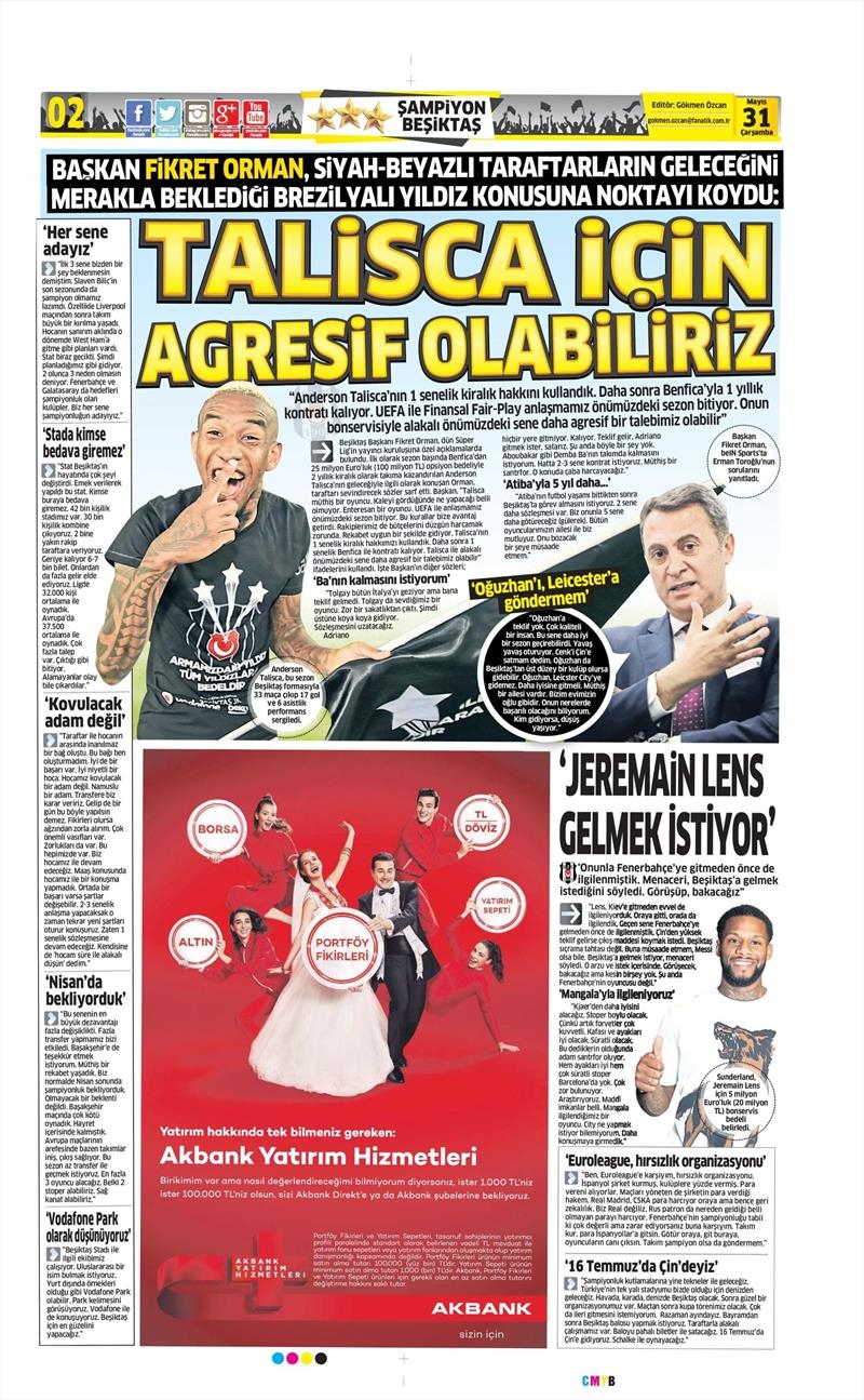31 Mayıs 2017 | İşte gazetelerin Beşiktaş manşetleri - Görsel 5