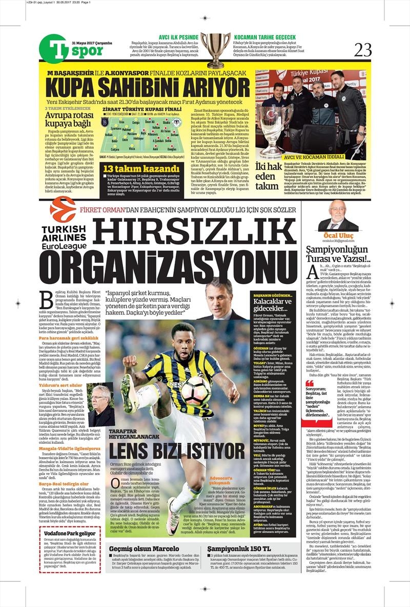 31 Mayıs 2017 | İşte gazetelerin Beşiktaş manşetleri - Görsel 9