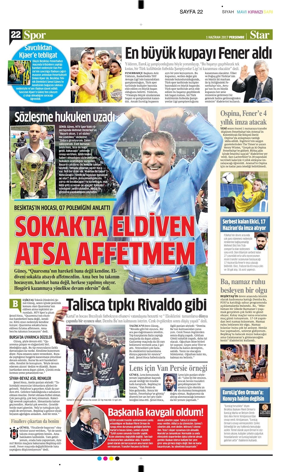 01 Haziran 2017 | İşte Gazetelerin Beşiktaş Manşetleri - Görsel 3