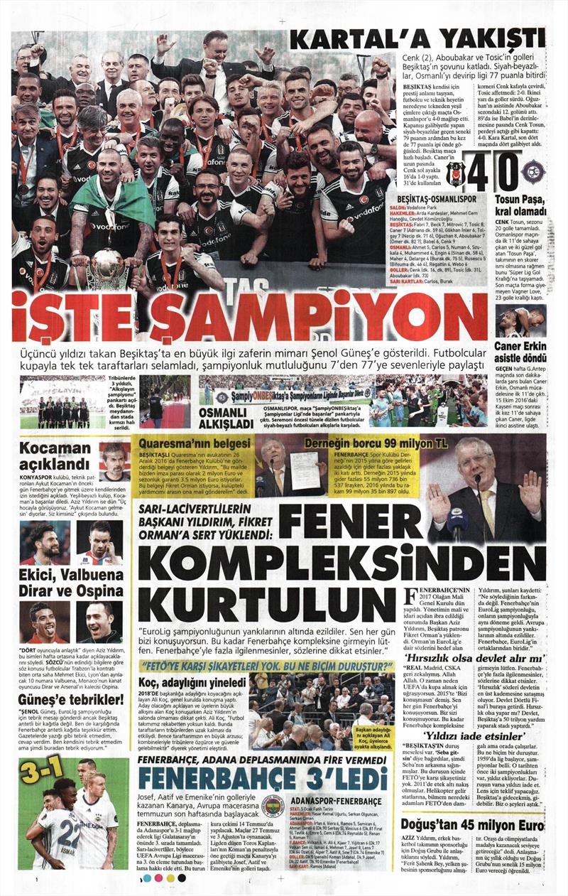 04 Haziran 2017 | Şampiyonun Gazete Manşetleri - Görsel 10