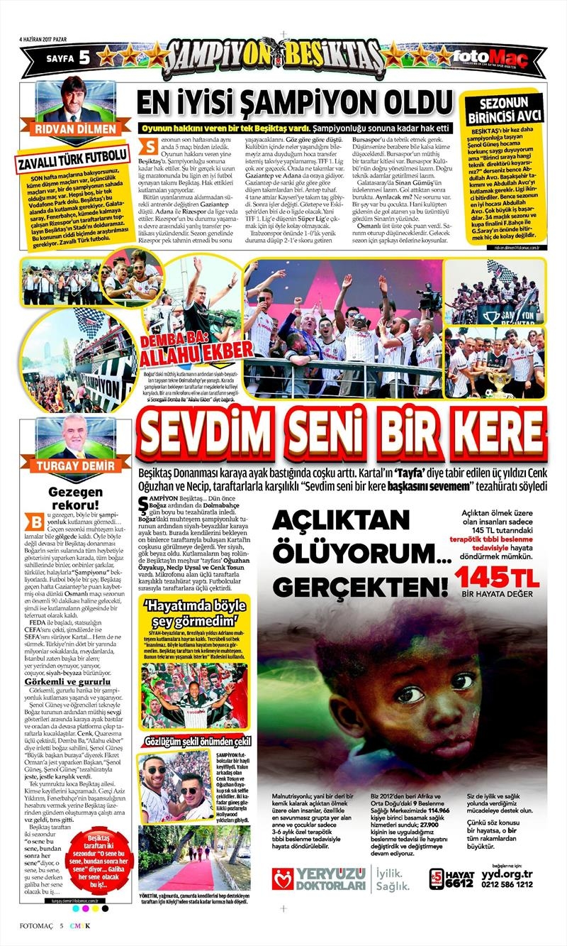 04 Haziran 2017 | Şampiyonun Gazete Manşetleri - Görsel 18