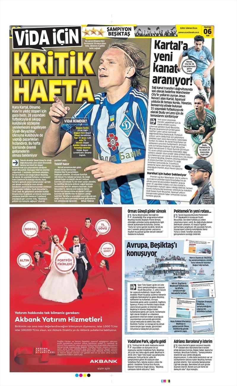06 Haziran 2017 | Gazetelerin Beşiktaş Manşetleri - Görsel 6