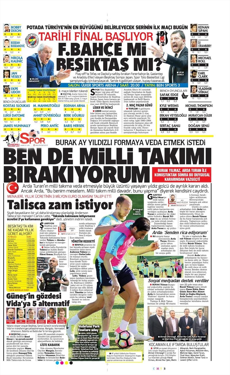 09 Haziran 2017 | Gazetelerin Beşiktaş Manşetleri - Görsel 14
