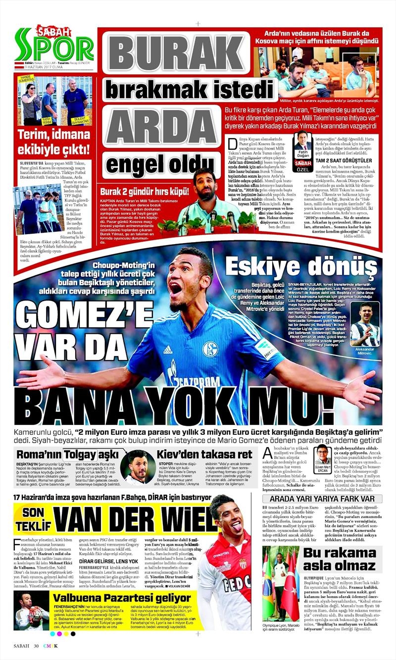 09 Haziran 2017 | Gazetelerin Beşiktaş Manşetleri - Görsel 19