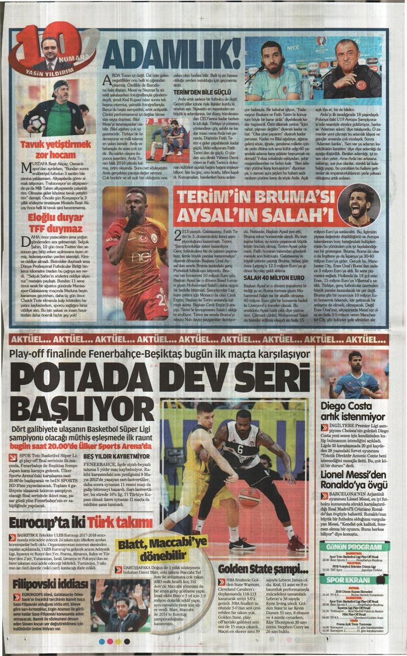 09 Haziran 2017 | Gazetelerin Beşiktaş Manşetleri - Görsel 6