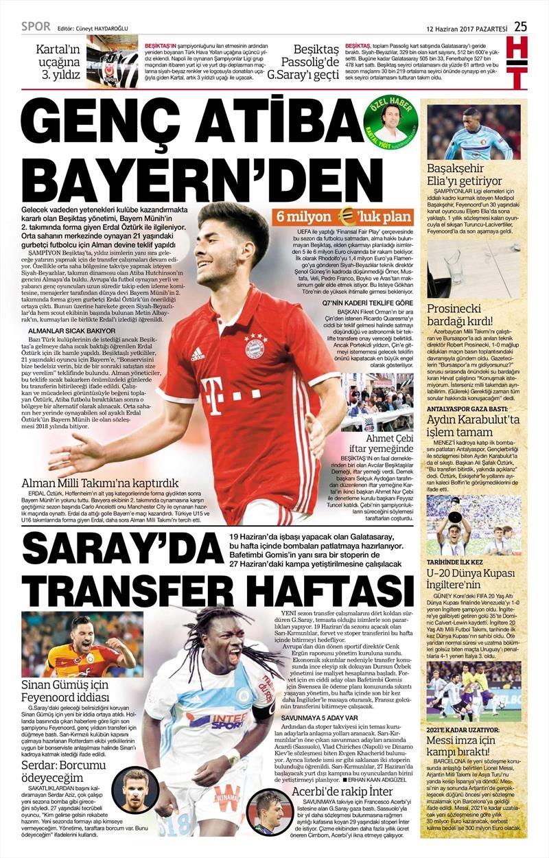 12 Haziran 2017 | İşte Gazetelerin Beşiktaş manşetleri - Görsel 3