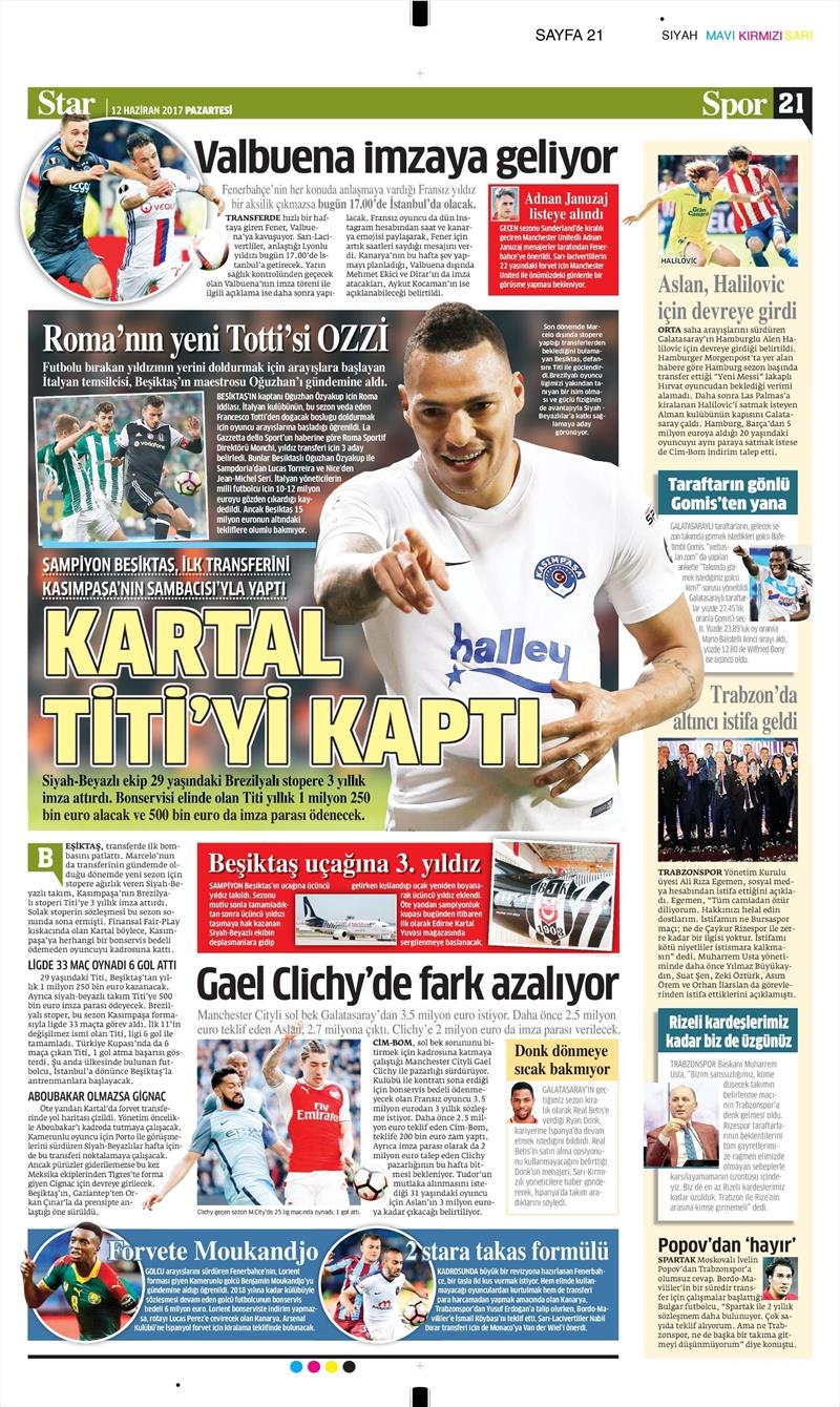 12 Haziran 2017 | İşte Gazetelerin Beşiktaş manşetleri - Görsel 8