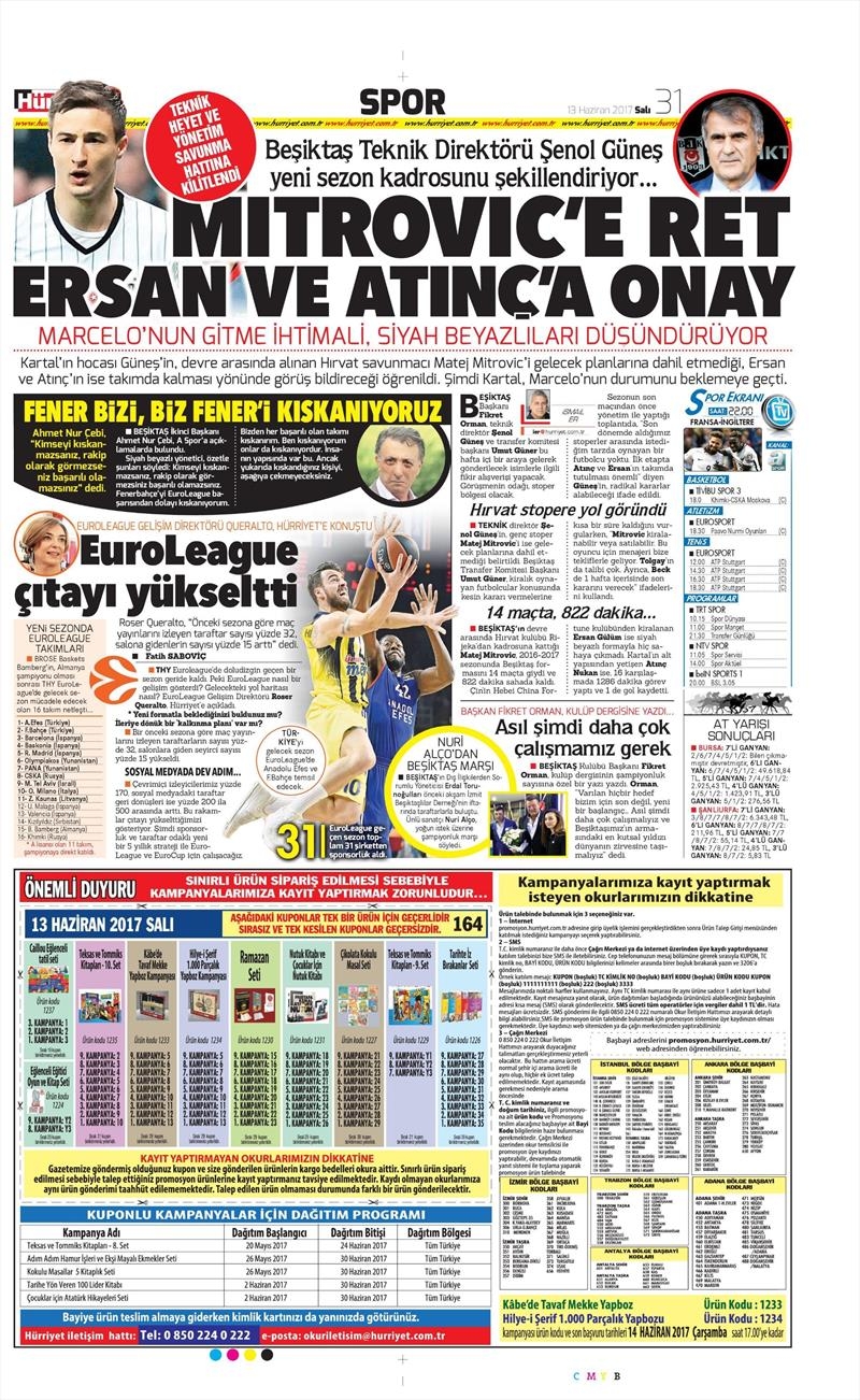 13 Haziran 2017 | İşte gazetelerin Beşiktaş manşetleri - Görsel 5