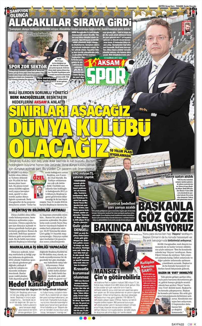 13 Haziran 2017 | İşte gazetelerin Beşiktaş manşetleri - Görsel 6